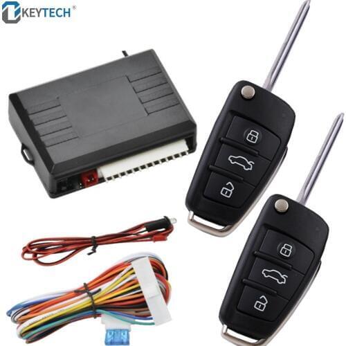 OkeyTech Auto Remote Central Door Lock Keyless System Central Locking with Car Alarm Systems With 2 Keys For 12V Car