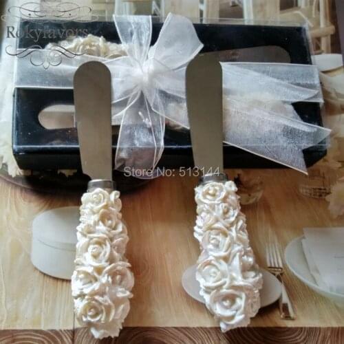 FREE SHIPPING 10Sets(set of 2) Rose Butter Spreader Wedding Favors Rose Butter Knife Event Favors Party Gifts Supplies