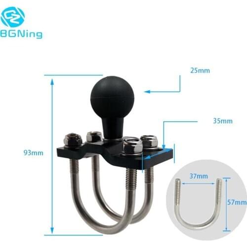 BGNing 25mm 1" inch Ball Head Mount Adapter w/ M6 Thread 1/4" Screw for Motorcycle Bike Riding Sports Camera Phone Clip Bracket