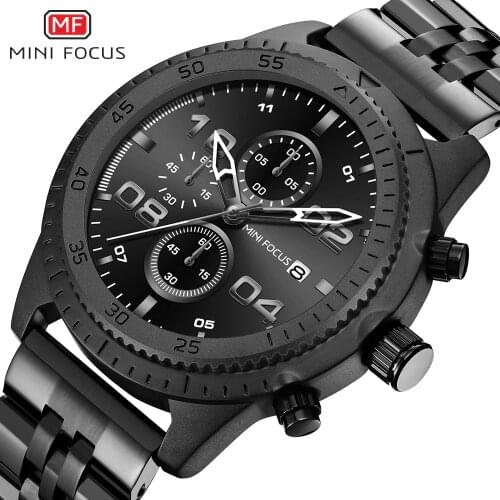 MINI FOCUS Fashion Wrist Watch Men Waterproof Military Mens Watches Top Brand Luxury Steel Strap Relogio Masculino Reloj Hombre