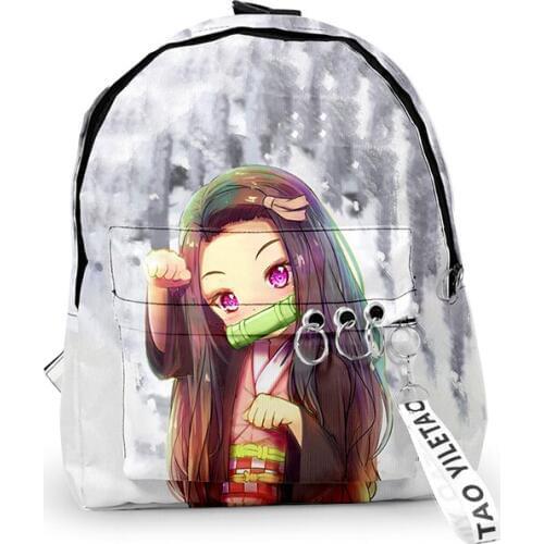 Demon Slayer Kimetsu No Yaiba Tanjiro Kamado 3d Print Backpacks Men Women School Bag Multi Pocket Travel Bag Teenage 3D Backpack