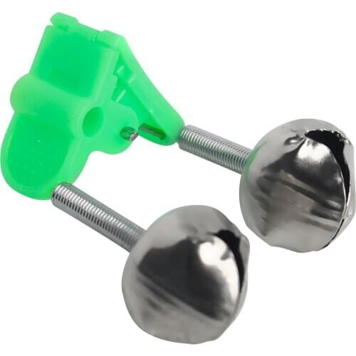 DNDYUJU 5pcs Fishing Bite Alarms Fishing Rod Tip Clip Bells Ring Green ABS Bell Rod Clamp Outdoor Metal Fishing Accessory
