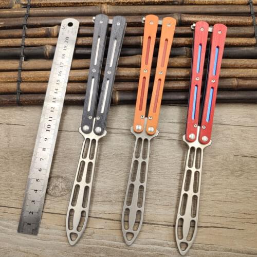 G10 Handle Gaming Folding Knife Butterfly Folding Butterfly In Knife Dull Tool Ball Bearing 9 Holes Light Weight Training Knife