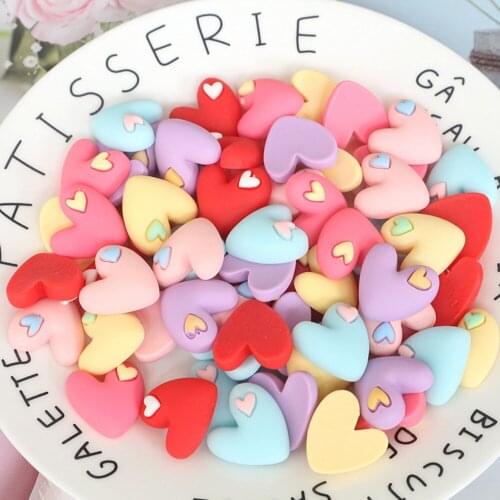 30Pcs 2CM Simulation Hearts Flatback Resin Cabochon For Scrapbooking Hairpin Accessories DIY Decor Home Crafts Embellishment