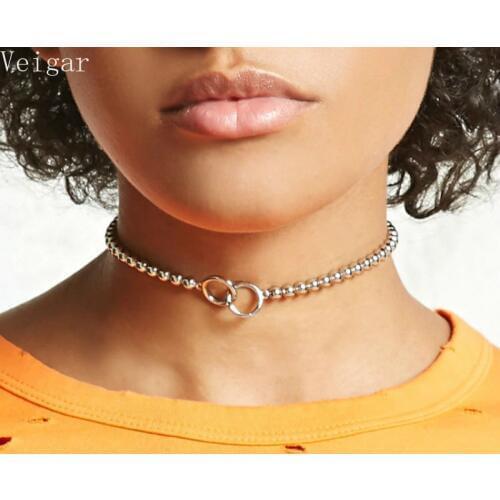 Geometric Circle Choker Necklace Women Collar Necklaces 2018 Fashion Jewelry Gold Silver Color Bijoux Femme Collier Ras Du Cou