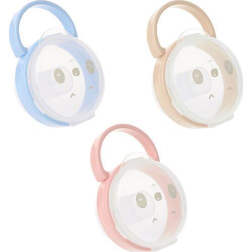 Baby Pacifier Storage Box Cartoon Panda Pattern Pacifiers Nipple Transparent Dust Boxes Portable