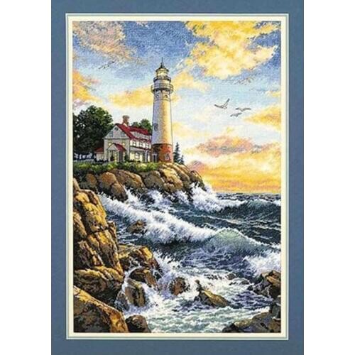 Beautiful seaside cottage patterns Counted Cross Stitch 11CT 14CT 18CT DIY Chinese Cross Stitch Kits Embroidery Needlework Sets
