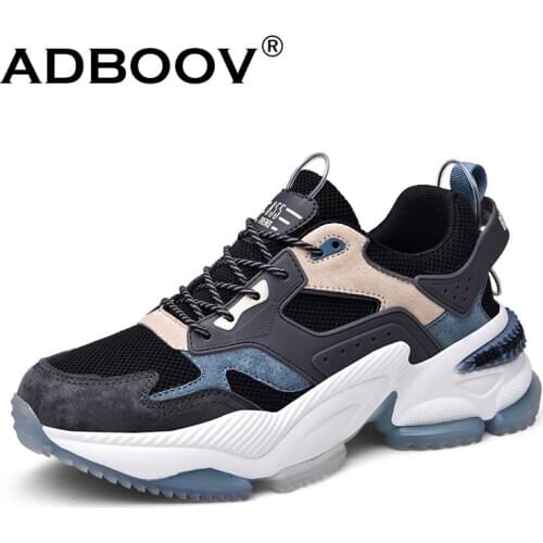 ADBOOV 2020 Fall Winter Fashion Sneakers Men Genuine Leather Casual Shoes Double Layers Sole Trainers Sport Shoes