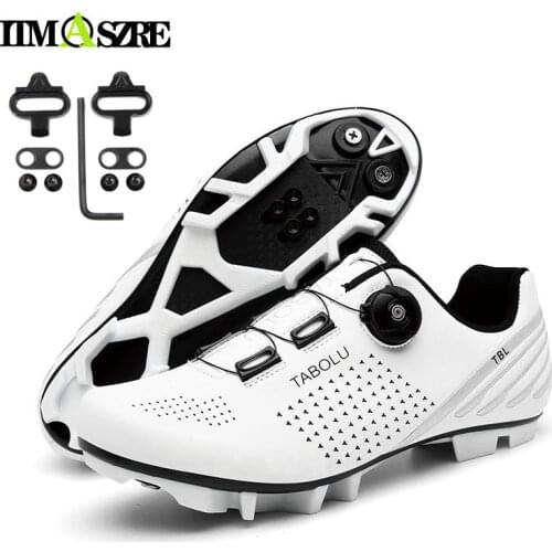 TABOLU Cycling Shoes Men Mountain Bike Outdoor Professional Racing Road Bicycle Sneakers Self-locking Women SPD Flat Cleat MTB