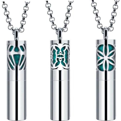 Best accessory Stainless Steel Pendant Round Essential Oil Diffuser Necklace Silver color Necklaces Pendants Women Free Felt pad