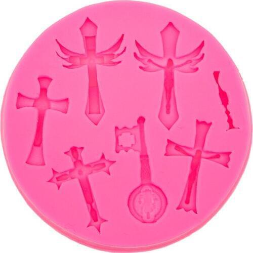 Many crosses and key Fondant lace Chocolate Moulds Silicone Mold Candle Cupcake Cake Decorating Tools Sugar Craft F0574