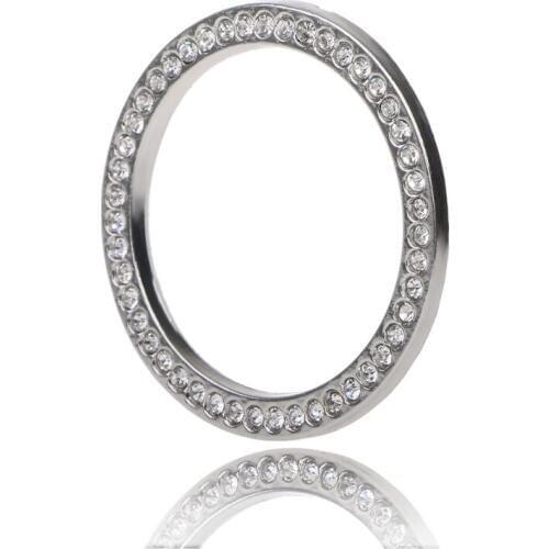 Fashion Crystal Rhinestone Decor Car Engine Start Key Ring Start Stop Ignition Button Sticky Ring Zinc Alloy + Rhinestone