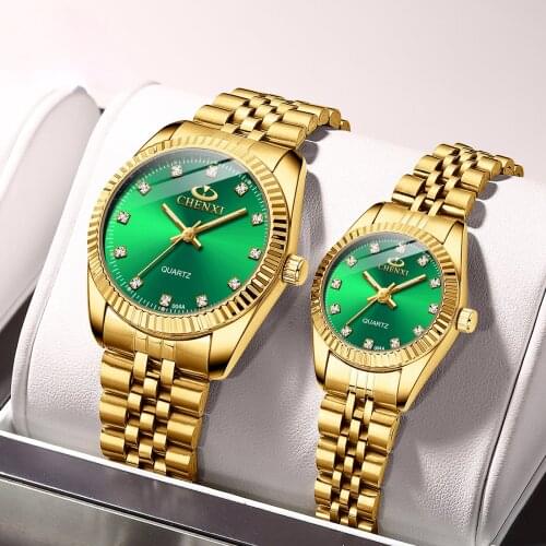 Men and women watch waterproof business women wrist watch watch men golden couple watches