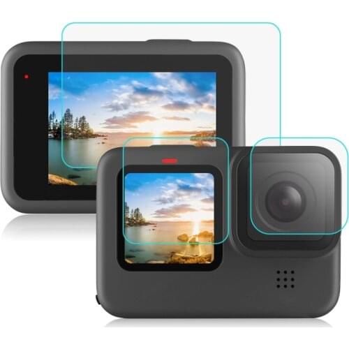 PULUZ for GoPro HERO9 Black Lens + LCD Display 9H 2.5D Tempered Glass Film