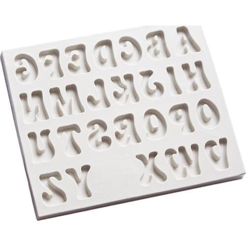 Random Color Capital/Lowercase/Number silicone mold fondant mold cake decorating tools chocolate gumpaste mold