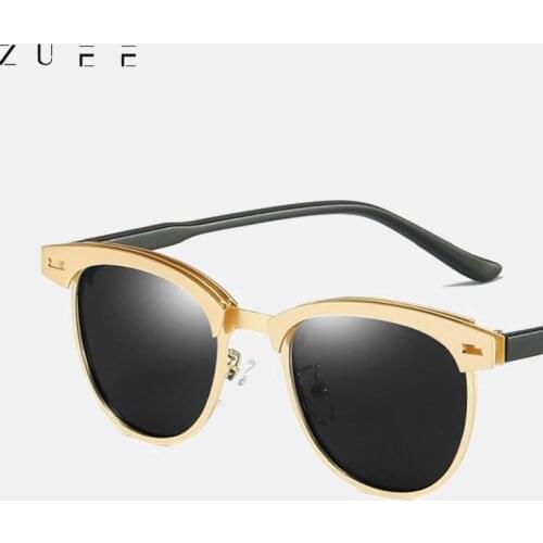 ZUEE 2021 Retro Semi Rimless Sunglasses Men Women Brand Designer Half Frame Sun Glasses Classic Vintage Oculos De Sol UV400