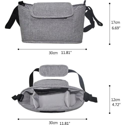 28EC Multi-pocket Baby Stroller Organizer Bag Waterproof Baby Stuff Nappy Cup Holder Carriage Pram Cart Bottle Bag