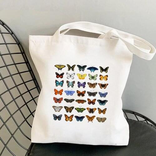 Shopper Butterflies of North America Printed Tote Bag women Harajuku shopper handbag girl Shoulder shopping bag Lady Canvas Bag