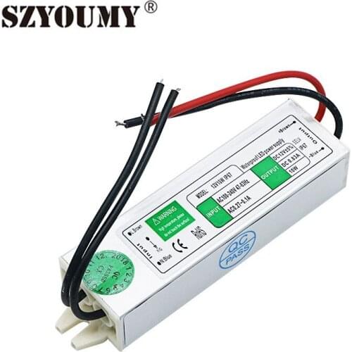SZYOUMY Led Driver 10W Waterproof IP67 Power Supply Transformer Adapter 100-240v AC TO 12V DC For Led strip Light Led Module