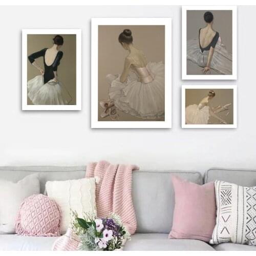 Living Room Corridor Decoration Painting Ballet Girl Dance Studio Music Room Oil Painting Light Luxury Bedroom Bedside Mural