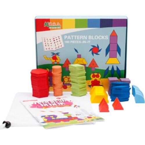 180Pcs DIY Montessori Tangram Educational Wooden toy 3D Puzzle Wooden Concentration training Round Education Leare Repair Toy