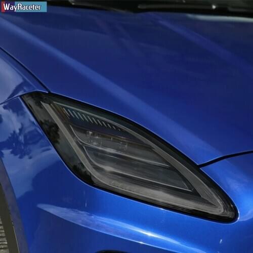 2 Pcs Car Headlight Protective Film Front Smoked Black TPU Sticker For Jaguar XE XF XJ F Type I Pace E Pace F Pace Accessories
