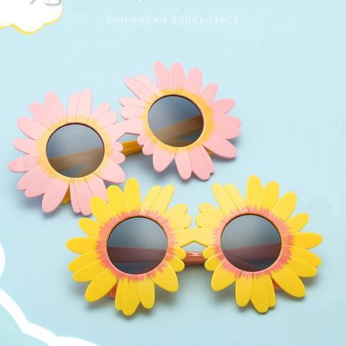 2019 fashion Sun Flower Round Cute kids sunglasses UV400 girl Lovely baby glasses Children Safe and Comfortable Eyewear