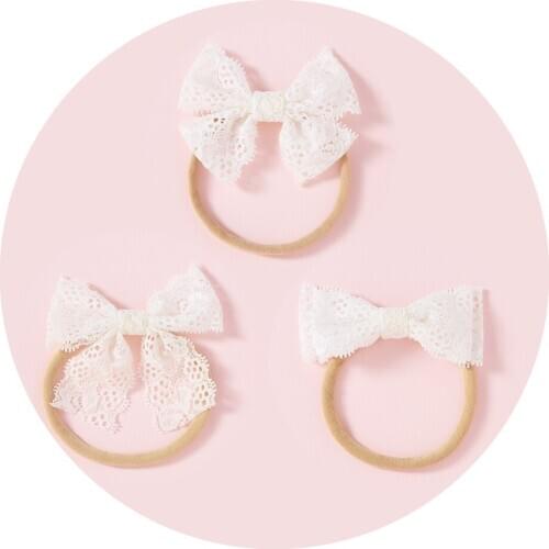 3pcs/set Lace Bow Hair Clips For Girls Baby Headband Kids Hairpins Elastic Hair bands Baby Girl Hair Accessories