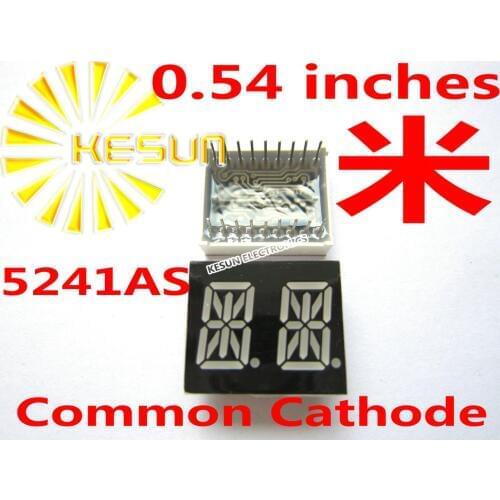 50PCS x 0.54 inches Red Common Cathode/Anode 2 Digital Tube 5241AS 5241BS LED Display Module
