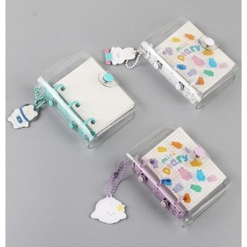 60p Mini Loose-Leaf Book Pvc Three-Hole Binder Hand Account Diary Portable Acrylic Pendant 2021 School Stationery