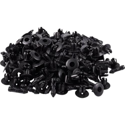7mm Hole Plastic Rivets Fastener Auto Car Fender Bumper Push Clips 100 Pcs
