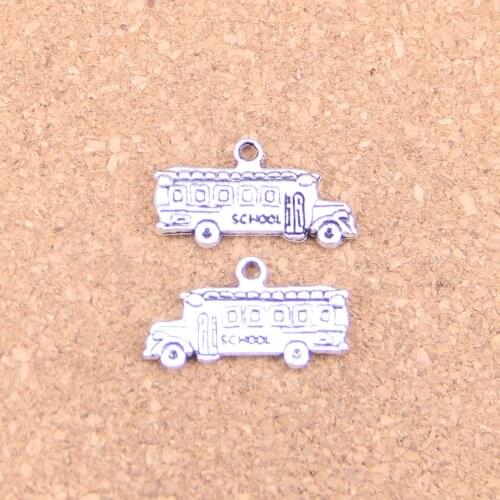 70pcs Charms school bus 23x12mm Antique Pendants,Vintage Tibetan Silver Jewelry,DIY for bracelet necklace