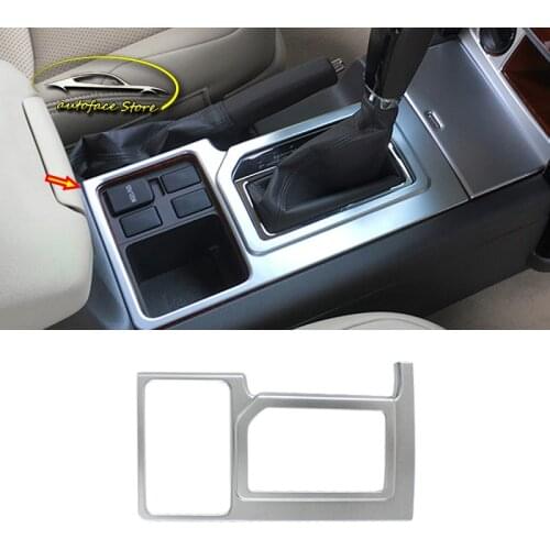 ABS Chrome For Toyota Prado 2010 2011 2012 2013 2014 2015 2016 2017 Accessories Car Gear Shift Knob Frame Panel Cover Trim