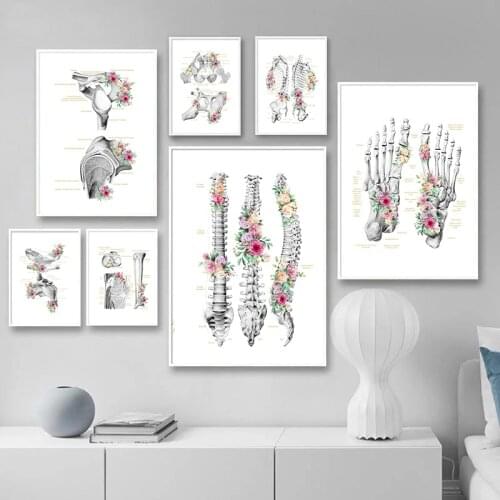 Abstract Floral Anatomy Art Poster Doctor Nurse Graduation Gift Brain Lungs Heart Medical Wall Art Canvas Painting Prints Decor