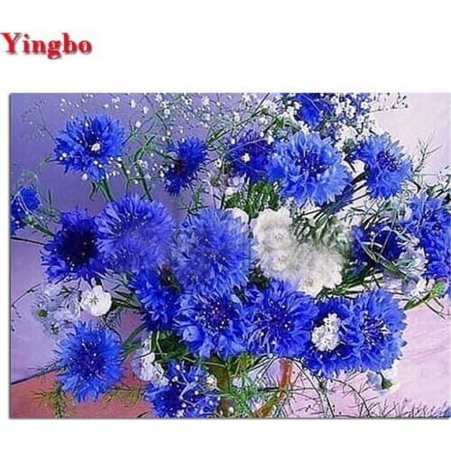 Diy diamond painting blue Cornflower diamond mosaic diamond painting cross stitch flower embroidery diamond round square drill