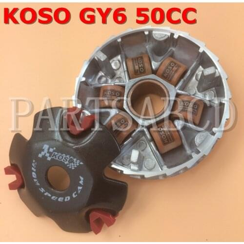 PARTSABCD GY6 50CC Drive Clutch High Performance KOSO Variator with 8g roller for 50CC Scooter