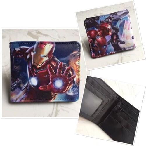 New Marvel Men Wallet Avengers SpiderMan Iron Man Captain America Super Heroes Short Anime Coin Purse Card Holder Boys Gifts