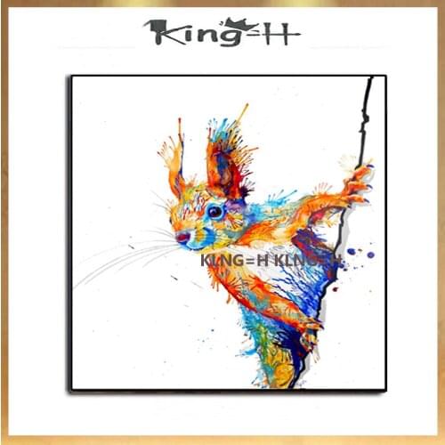 Colorful abstract painting lovely rabbit hand-painted wall art painting on the canvas of modern oil picture art exhibits