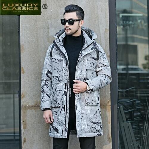 Jacket Down Streetwear Mens Fashion Brand 80% Thick Duck Down Jacket Man Clothes Long Warm Down Coat Parka Hiver 9014803