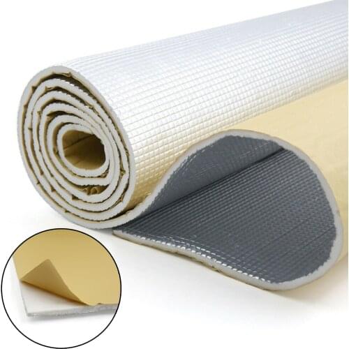New 6mm/236mil Soundproof Mat Thick Aluminum Foil Muffler Cotton Heat Sound Deadening Dampening Mat For Auto Automobiles Parts
