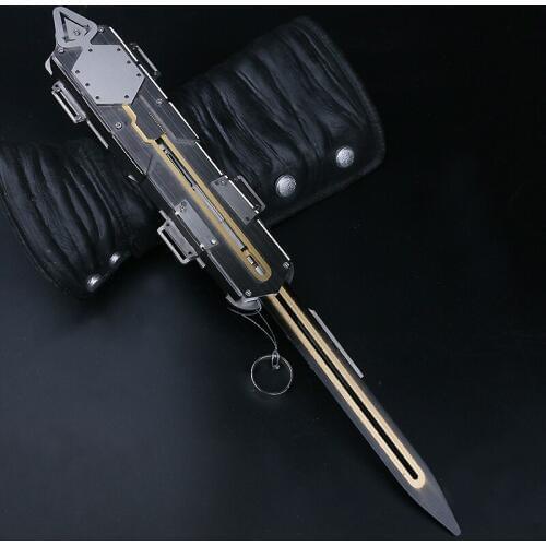 Upgraded version of hidden metal hidden sword action figure hidden sword Edward weapon sword props can pop up childrens toys