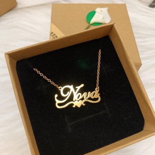 Necklace Stainless Steel Necklace with Heart Stainless Steel Necklace Custom Name Necklace Stainless Steel Statement Necklace