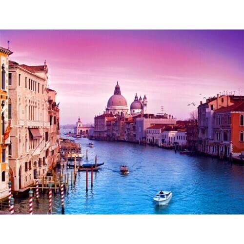 Full Round crystal 5D DIY Diamond Painting Venice Watertown picture Mosaic Diamond Embroidery Sale Decoration art Painting GH548