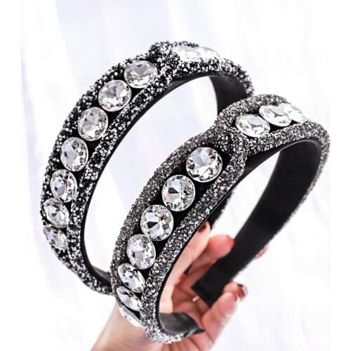 Full Rhinestone Headband Luxury Color Diamond Rhinestone Chain Knotted Hairband Wide-Brimmed Rhinestone HeadbandHair Accessories