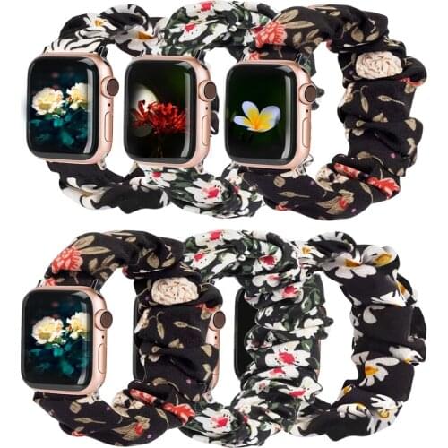 Fabric Alastic Strap Compatible for Apple watch 44mm 42mm 40mm 38mm Loop Replacement bracelet Wristband for iwatch 6 5 4 3 2 SE