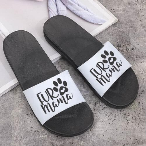 Shoes Ladies dog paw pattern print Home Slippers Slides bathroom beach Sandals Non-slip Flip Flops Indoor Slipper women shoes