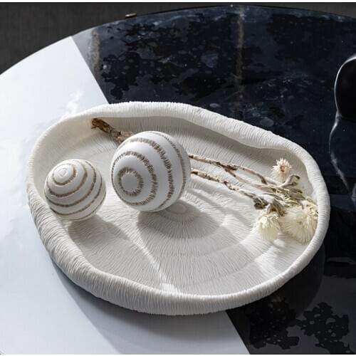 Modern Coral Texture Tray Storage Tray Living Room Coffee Table Soft Dining Table Resin Crafts Creative Decor Ornaments