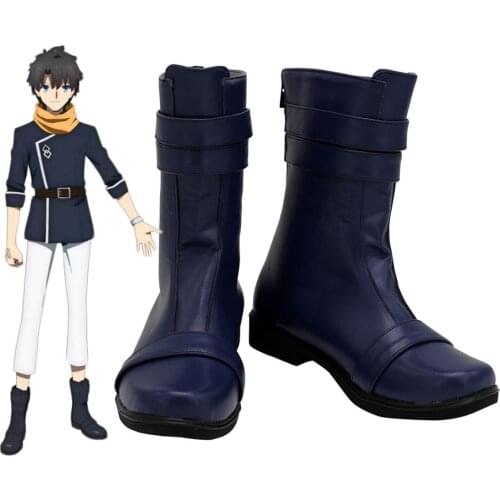Fate Grand Order Absolute Demonic Battlefront Babylonia Ritsuka Fujimaru Cosplay Boots Blue Shoes Custom Made
