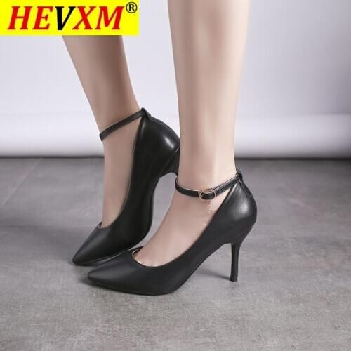 High Quality High Heels Shoes 2020 Single Sexy Fashion Perfect Design Buckle Height 8CM Women Shoes 34-42 zapatillas mujer