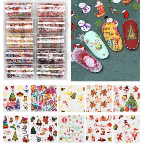 Water Transfer Stickers Halloween Vampires Pumpkin Art Design Nail Decorations Christmas Snowman Santa Christmas Tree 27RC